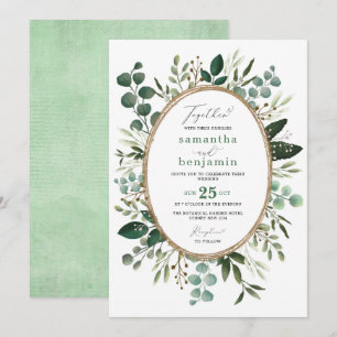 Convites Casamento de Cores de Água Botânica, pintado à mão