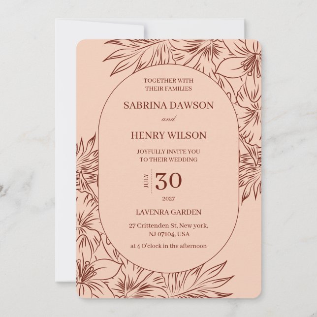 Convites Casamento de Cores Elegantes, Escuras e Claras (Verso)