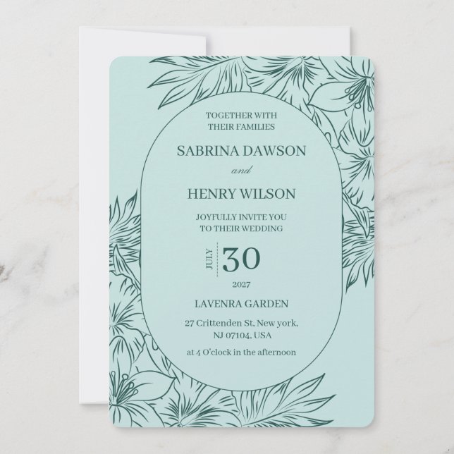 Convites Casamento de Cores Elegantes, Escuras e Claras (Verso)
