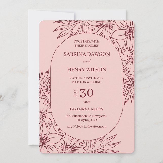 Convites Casamento de Cores Elegantes, Escuras e Claras (Verso)