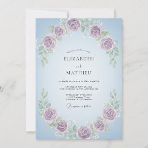Convites Casamento de Coroa de Vinca Amethyst