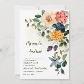 Convites Casamento de Cottagecore | Jardim Floral Russo