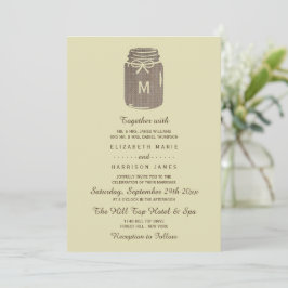 Convites Casamento de Country Burlap Mason Jar