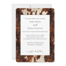 Casamento de Couro de Vaca Creme Marrom Ocidental
