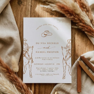 Convites Casamento de Cowboy Western Cowgirl