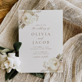 Convites Casamento de Creme de Buquê Floral Elegante Vintag