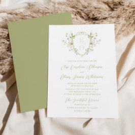 Convites Casamento de Crest do Pastel Wildflower