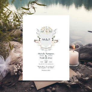 Convites Casamento de Crest Monograma Lakeside