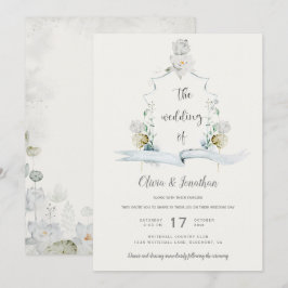 Convites Casamento de Crest Verdes com Sage White Floral