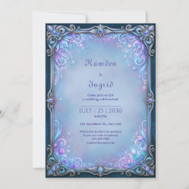 Convites Casamento de Cristal Lilás ao Luar com Filigrana