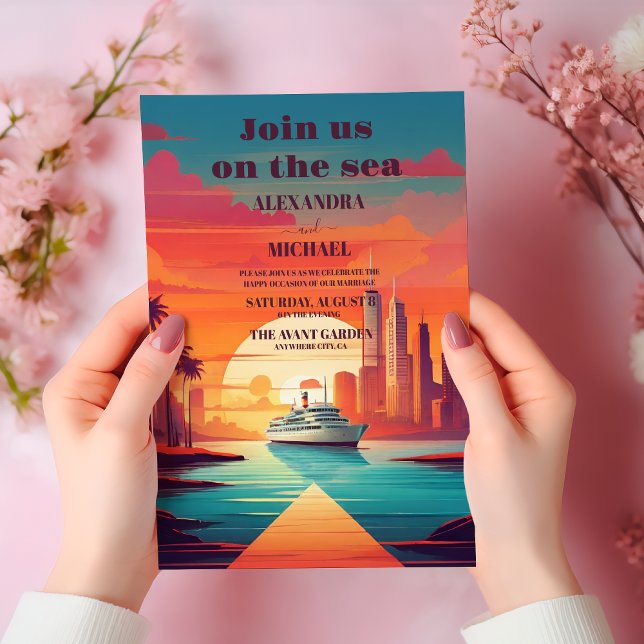 Convites Casamento de Cruzeiros de Praia Elegante (Criador carregado)