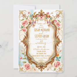 Convites Casamento De Cupido De Elegante Floral Whimsical