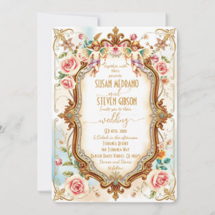Convites Casamento De Cupido De Elegante Floral Whimsical