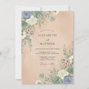 Convites Casamento de Dália Slate Champagne
