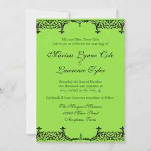 Convites Casamento de Damasco Flor de Lis Preto e Branco