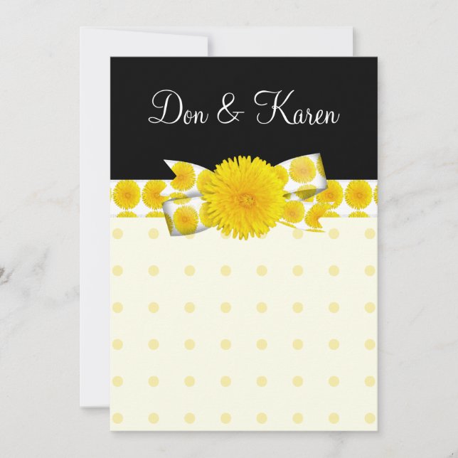 Convites Casamento de Dandelion Amarelo Springtime (Frente)