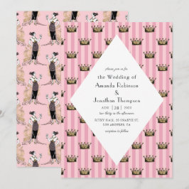 Convites Casamento de Deco de Arte de Paris, rosa e Dourada