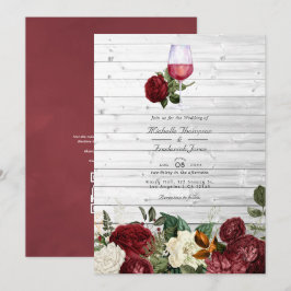 Convites Casamento de Degustação de Vinho com RSVP Código Q