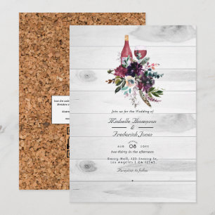 Convites Casamento de Degustação de Vinho com RSVP Código Q