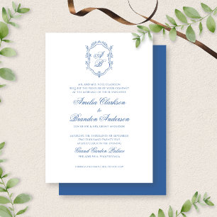 Convites Casamento de Derramamento e Script do Monograma Az