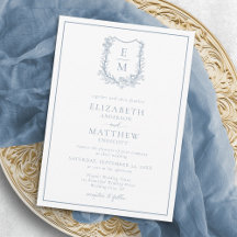 Casamento de Derramamento Floral Azul Elegante