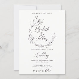 Convites Casamento de Desenho Floral Rustic Elegant