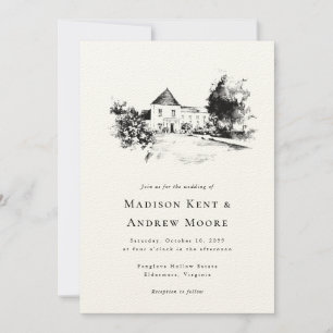 Convites Casamento de Desenho Personalizado de Esquema de L