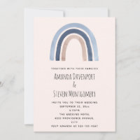 Casamento de Design Boho Arco-íris Azul e Pêssego
