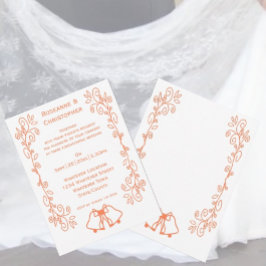Convites Casamento de Design de Coral Bells
