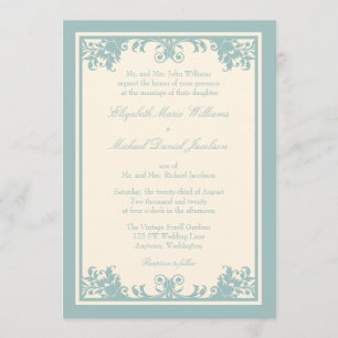 Convites Casamento de Deslocamento Flourish Flourish Cream
