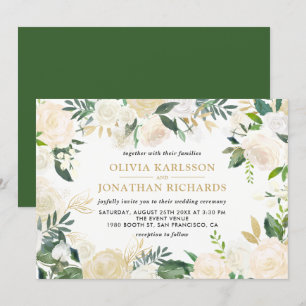 Convites Casamento de Destaque Dourado Pálido