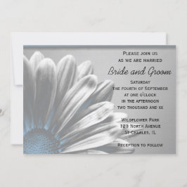 Convites Casamento de Destaques Florais Azul Claro