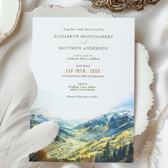 Convites Casamento de Destino Aspen Colorado (Criador carregado)