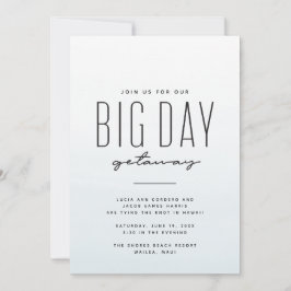 Convites Casamento de destino azul-aquarela simples diversã