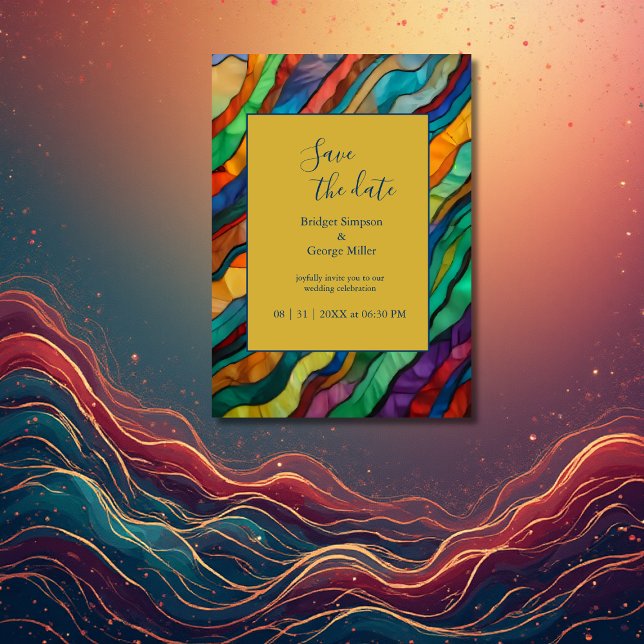 Convites casamento de destino chic African salvo data (Criador carregado)