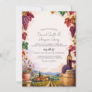 Convites Casamento de Destino com Aquarela na Toscana Itáli
