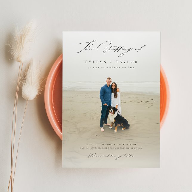 Convites Casamento de Destino com Código QR de Foto Simples (Criador carregado)