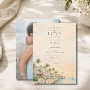 Convites Casamento de destino com foto em Key West e Amor