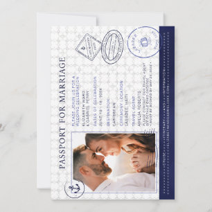Convites Casamento de Destino Cruzeiro Passaporte Azul-Mari