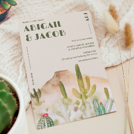 Convites Casamento de Destino da Arizona de Cactus no Deser