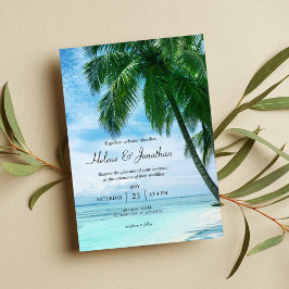 Convites Casamento de Destino da Árvore de Palma de Oceano