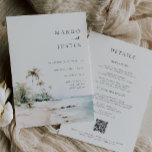 Convites Casamento de Destino da Ilha<br><div class="desc">Cena de Aquarela da Ilha Tropical,  Convite de Casamento. Recursos de convite para casamento tudo em um,  detalhes de casamento modelo com o Código QR para RSVP e informações do site.</div>