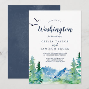 Convites Casamento de Destino da Montanha de Washington