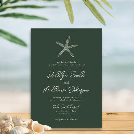 Convites Casamento de Destino da Praia do Moss Green Modern