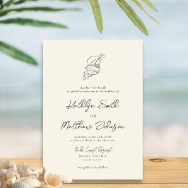 Convites Casamento de Destino da Praia do Moss Green Modern