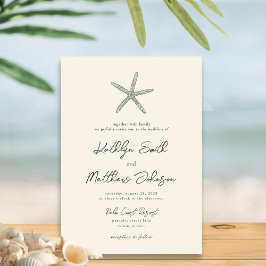 Convites Casamento de Destino da Praia do Moss Green Modern