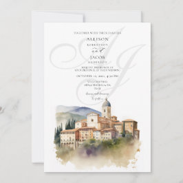 Convites Casamento de Destino da Toscânia Italiana Monogram