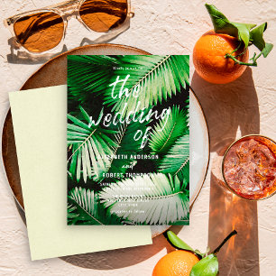 Convites Casamento de Destino de Árvore de Palma de Cores A