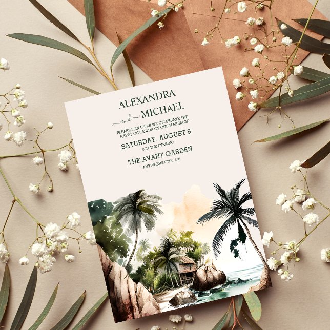 Convites Casamento de Destino de Bebidas Aquáticas (Criador carregado)