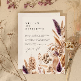 Convites Casamento de Destino de Beige Mauve Bohemian